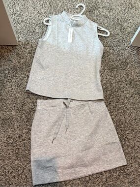 NWT Sleeveless Heather Gray Skirt Set